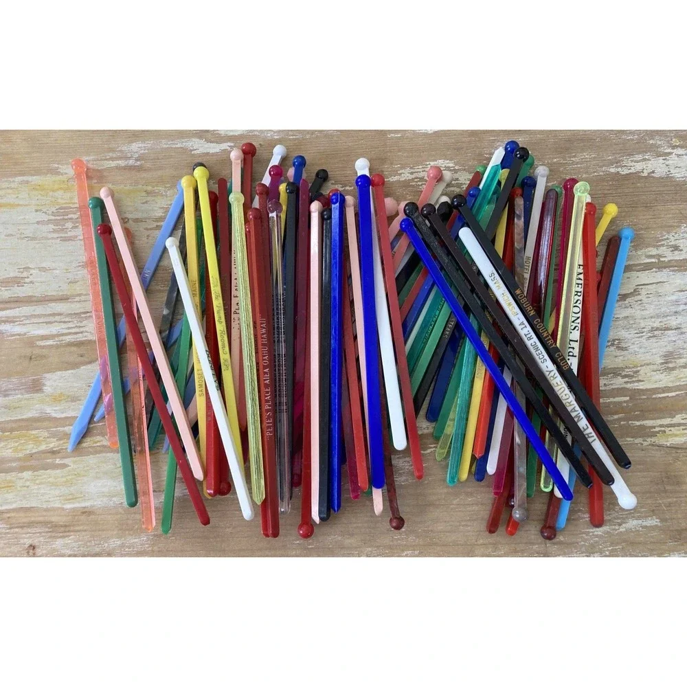 Vintage plastic cocktail bar restaurant hotel swizzle stick stirrers 1950s 1960s